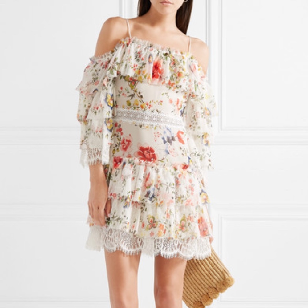 Floral Cocktail Dress - Santos Cold Shoulder Dress